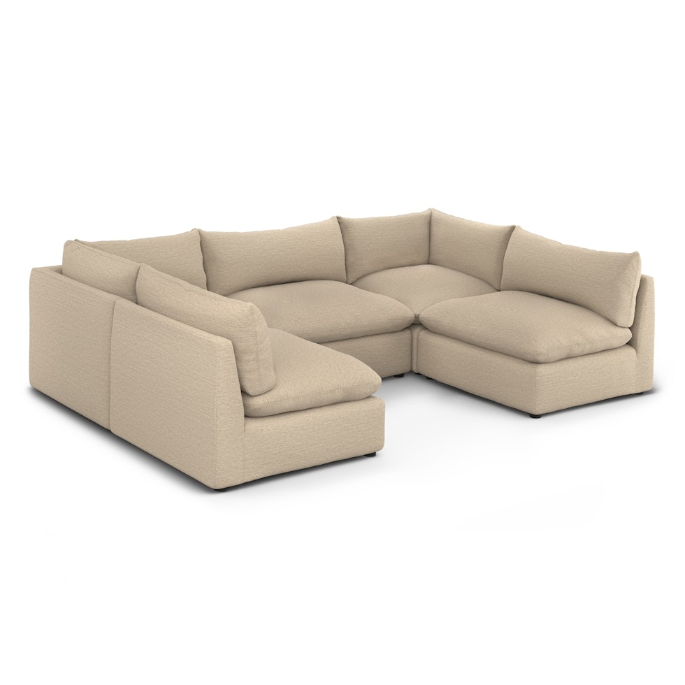 Leigh 121.5" Modular 5-Seater U-Shaped Sectional - Silver Taupe - Image 1