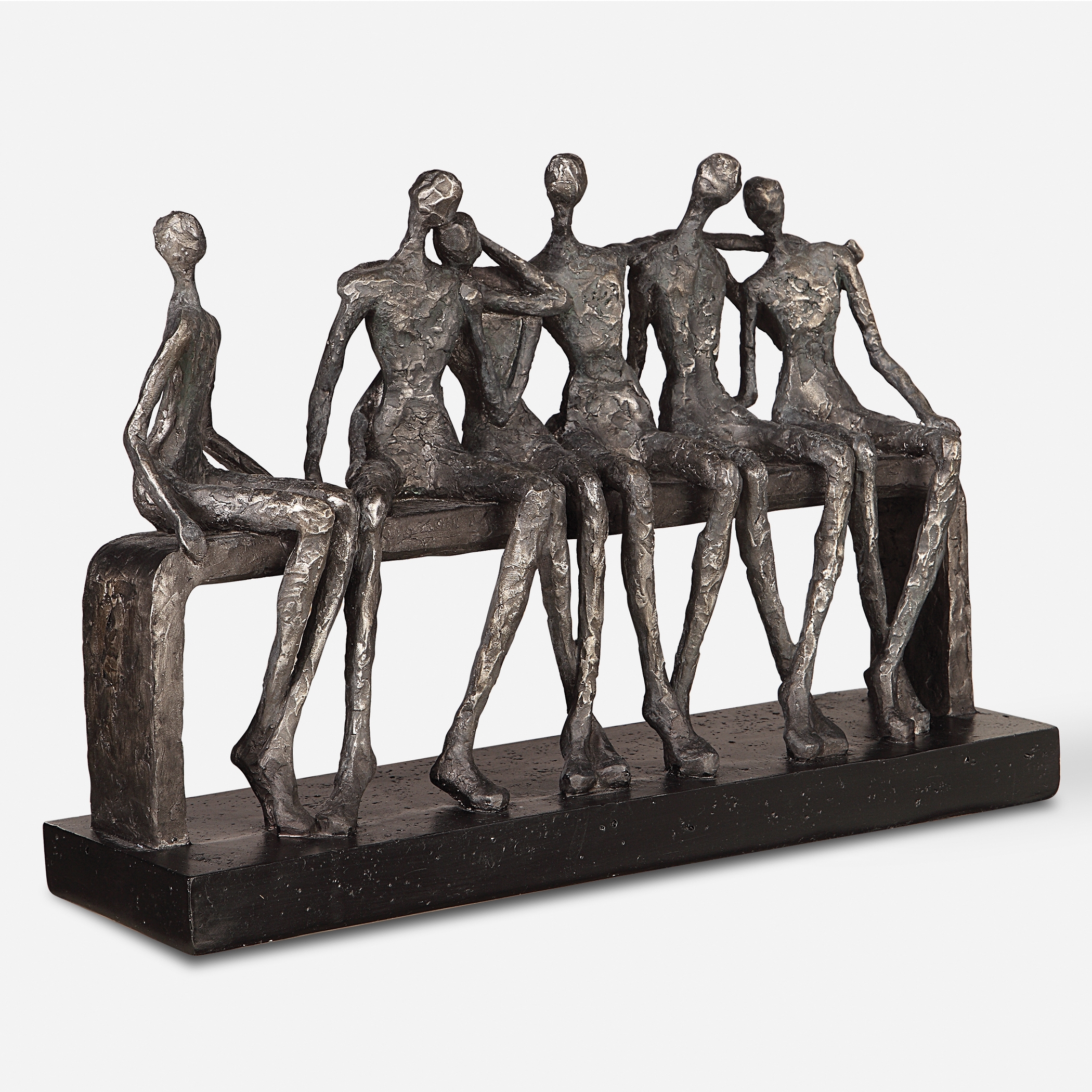 Camaraderie Aged Silver Figurine - Image 1