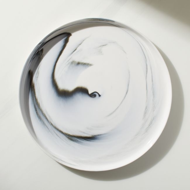 Swirl Black and White Dinner Plates Set of 4 by Jennifer Fisher - Image 0