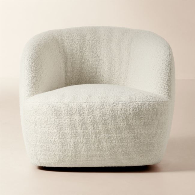 Gwyneth Ivory Boucle Swivel Chair by goop - Image 0