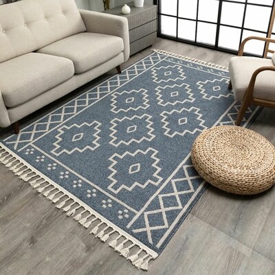 Southwestern Denim Blue Area Rug - Image 0