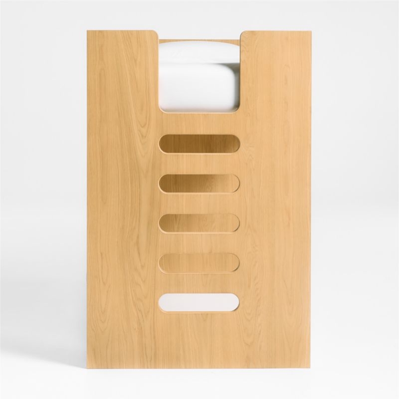 Bridgeman Natural Oak Wood Kids Twin Loft Bed with Ladder - Image 3