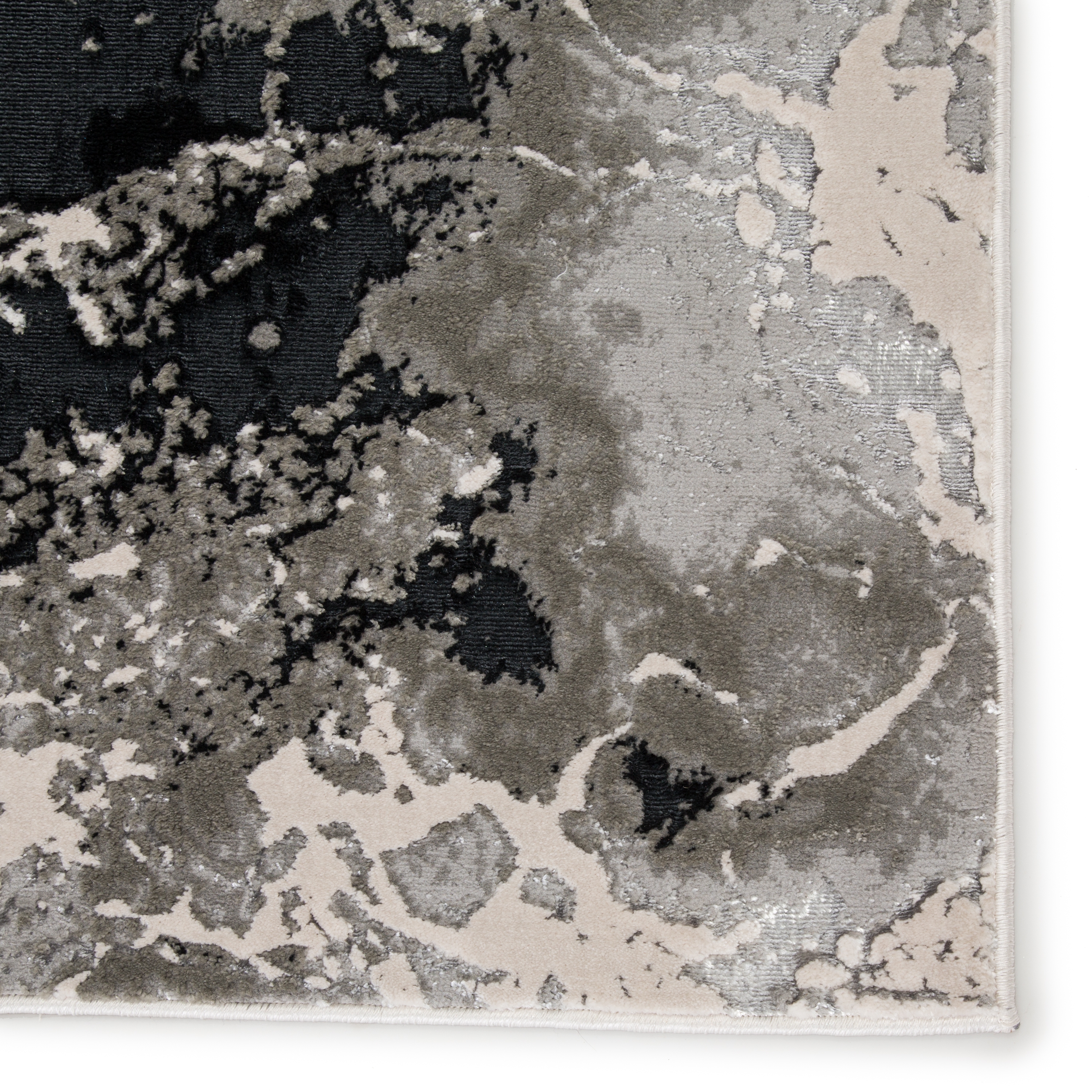 Fen Abstract Black/ Gray Runner Rug (2'2"X8') - Image 2