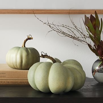 Decorative Pumpkin, Sage, Small - Image 1