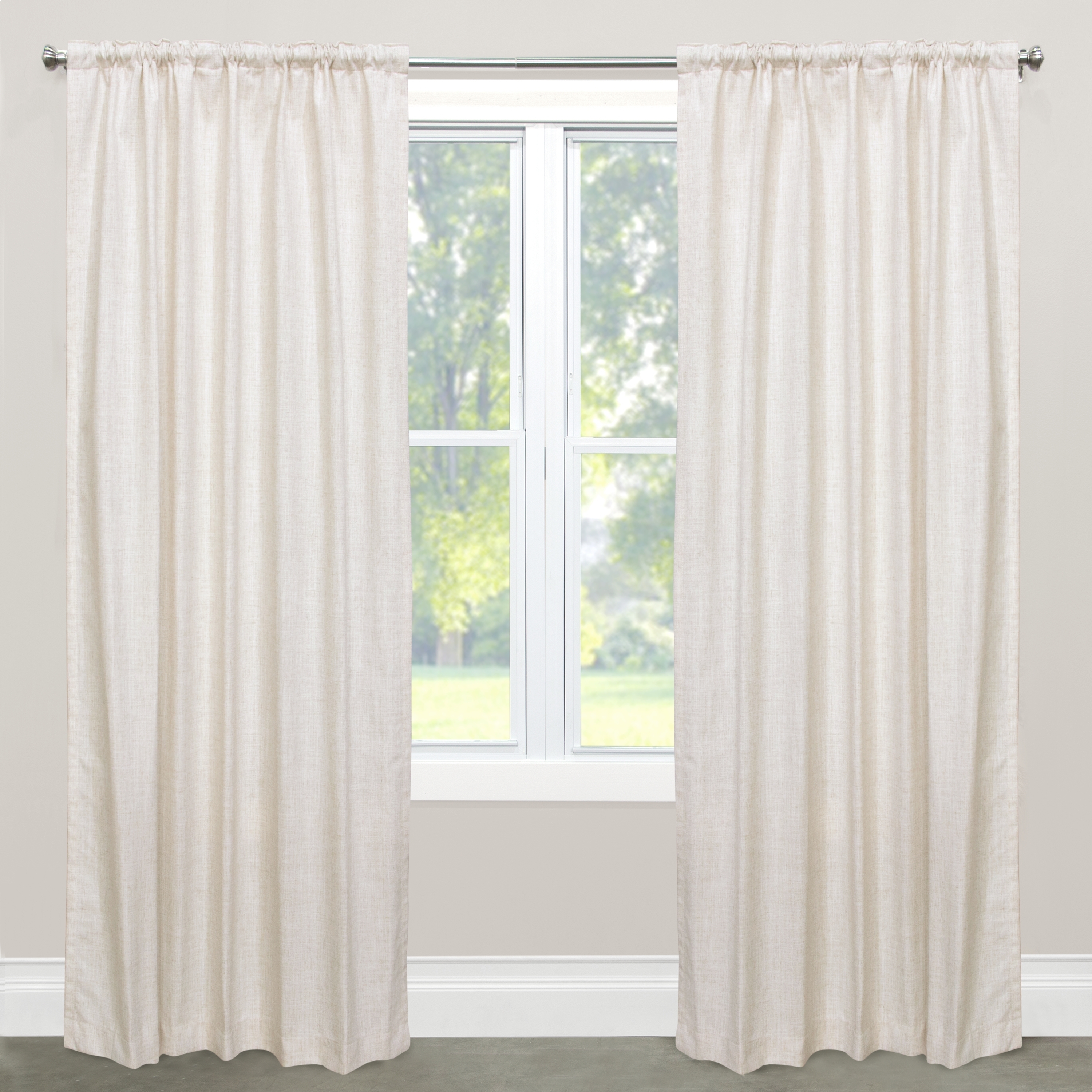 Talc Woven Curtain Panel, 120" x 50" Unlined - Image 0