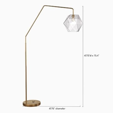 SCULPTURAL OVERARCHING FLOOR LAMP: FACETED SMALL: CLEAR:DARK BRONZE:11.5" - Image 3