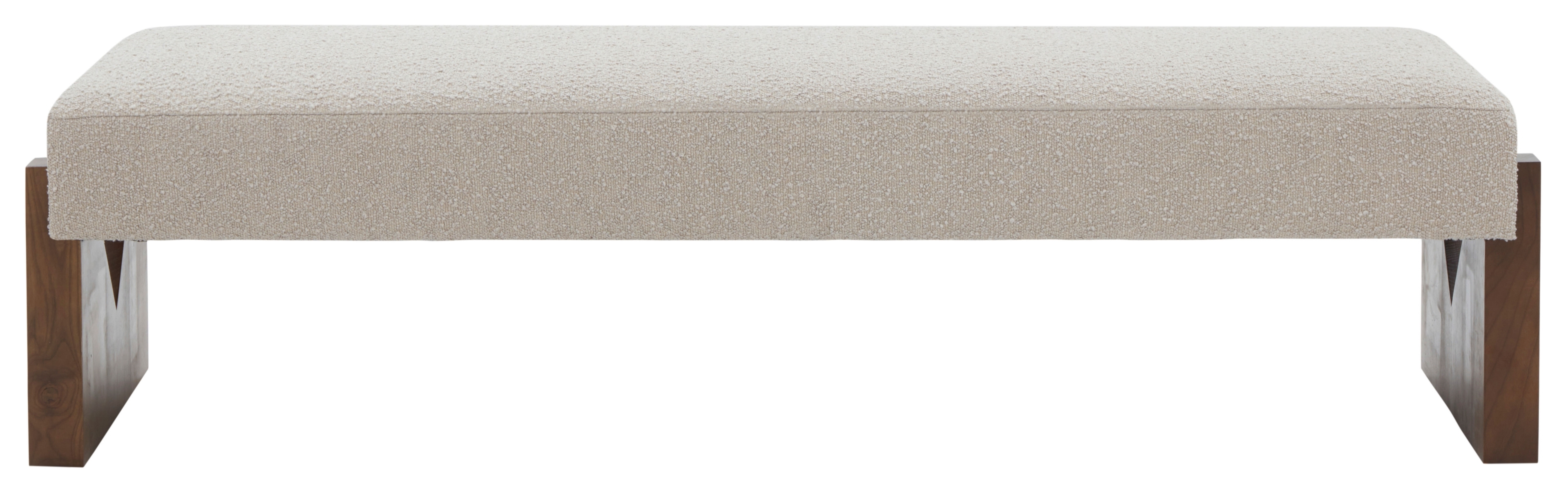 Alayna Boucle Bench - Oatmeal/Walnut - Image 0
