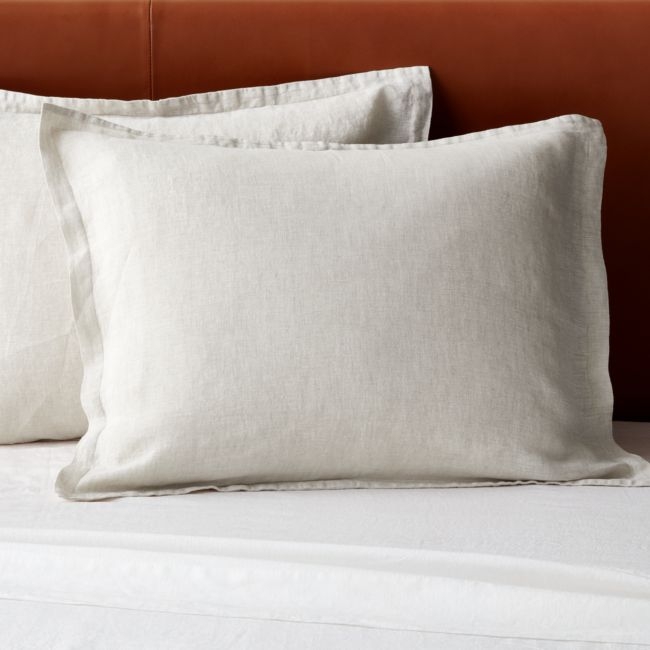 EUROPEAN FLAX-Certified Linen Flax Standard Pillow Shams Set of 2 - Image 0