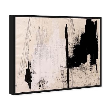 'Cascading Shade' Abstract Wall Art, Black, 45" x 36" - Image 1