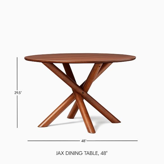Jax 48" Round Dining Table, Walnut - Image 1