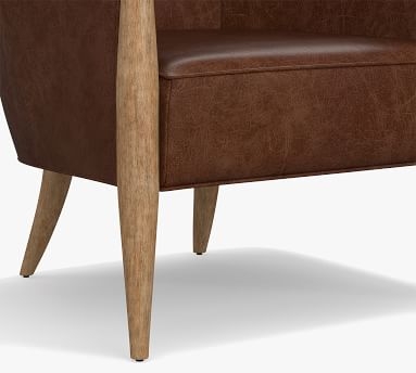 Grayton Leather Armchair, Polyester Wrapped Cushions, Churchfield Ebony - Image 5