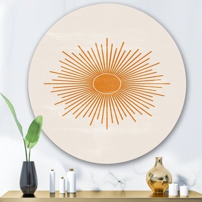 Orange Sun Print II - Modern Metal Circle Wall Art - Image 0