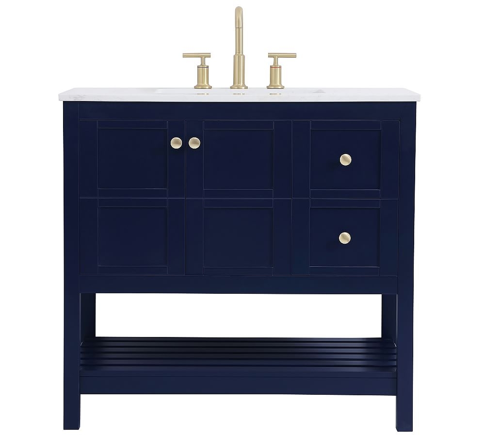 Reeves 36" Single Sink Vanity, Blue - Image 0