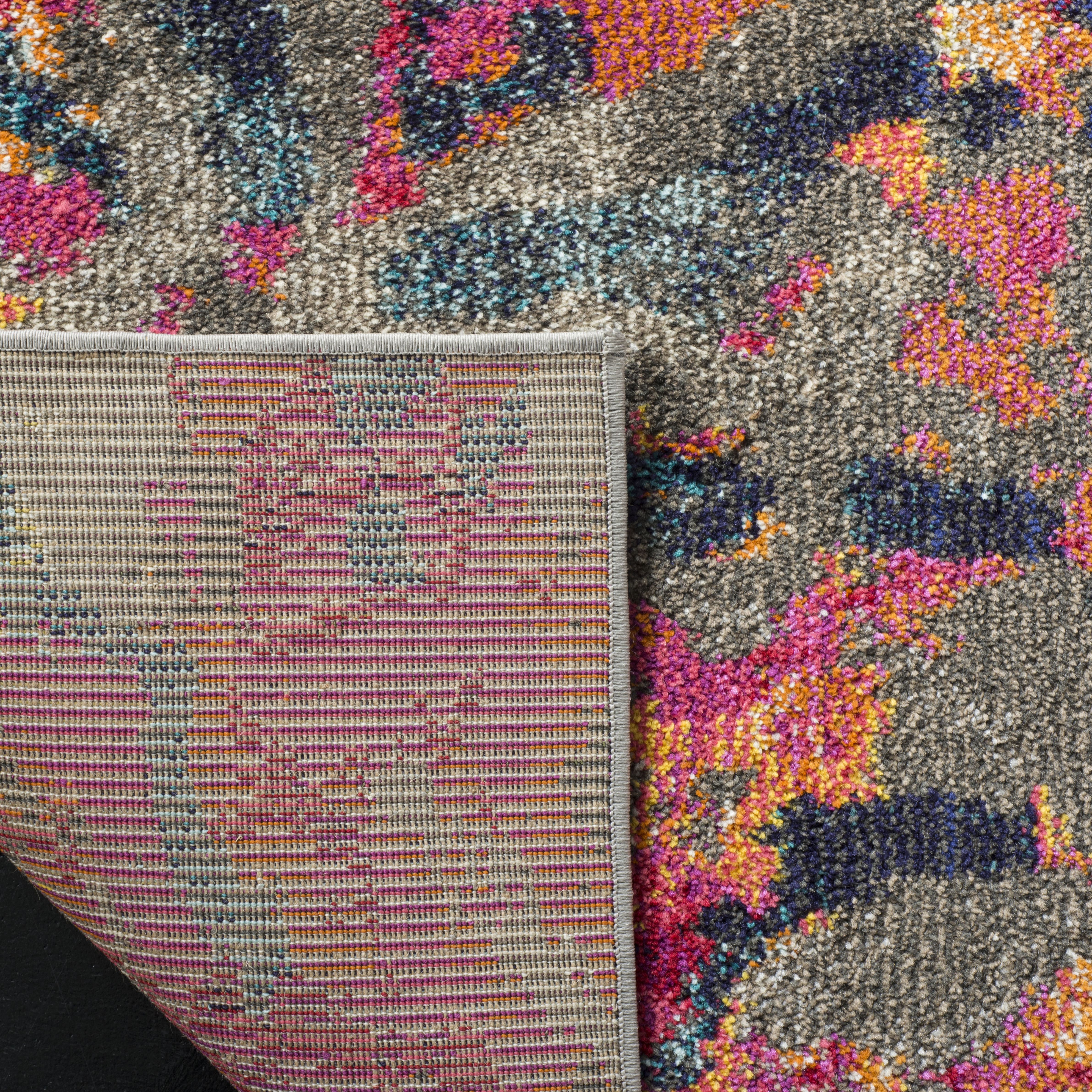 Arlo Home Woven Area Rug, MNC258M, Blue/Orange,  2' 2" X 8' - Image 3