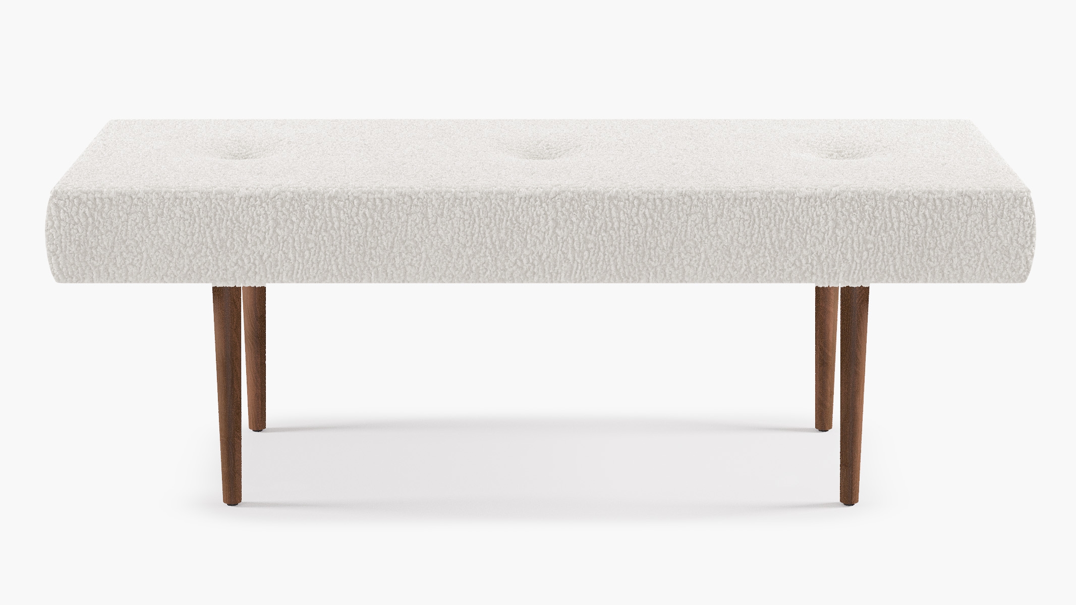 Mid-Century Bench, Sheepskin, Espresso - Image 0