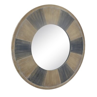 Stonebriar 27.5" Circular Two Tone Wood Wall Hanging Mirror - Image 0