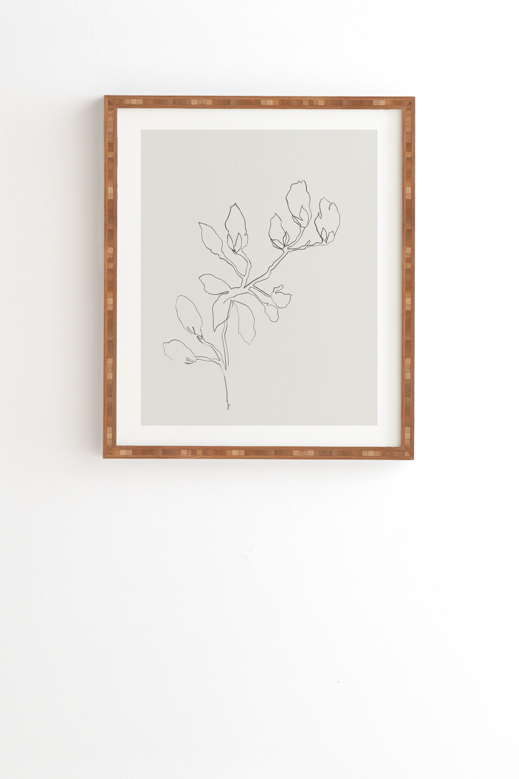 Floral Study No 3 by Megan Galante - Framed Wall Art Bamboo 19" x 22.4" - Image 0