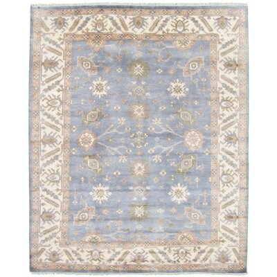 One-of-a-Kind Hand-Knotted New Age Ushak Light Violet 8' x 9'10" Wool Area Rug - Image 0