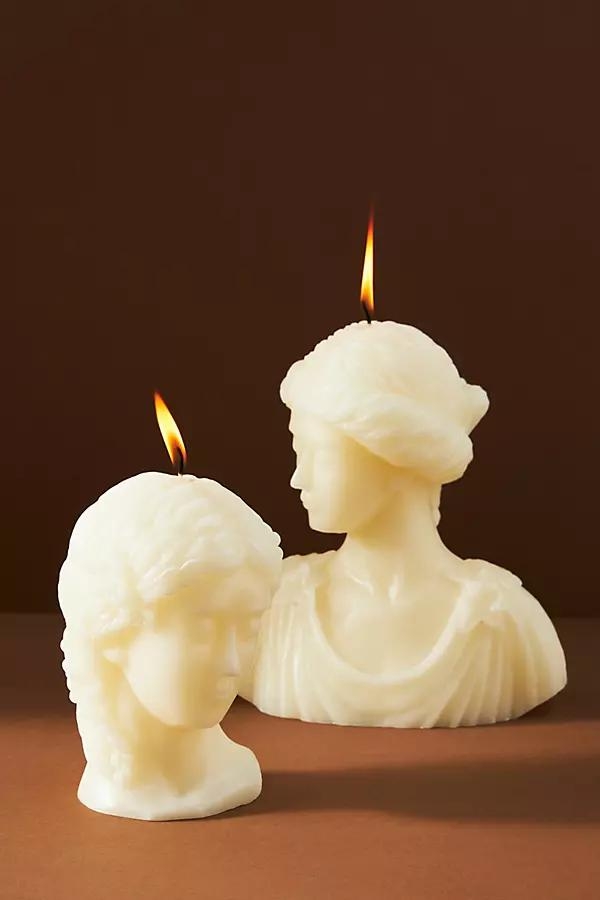Roman Bust Candle By Anthropologie in White Size S - Image 0