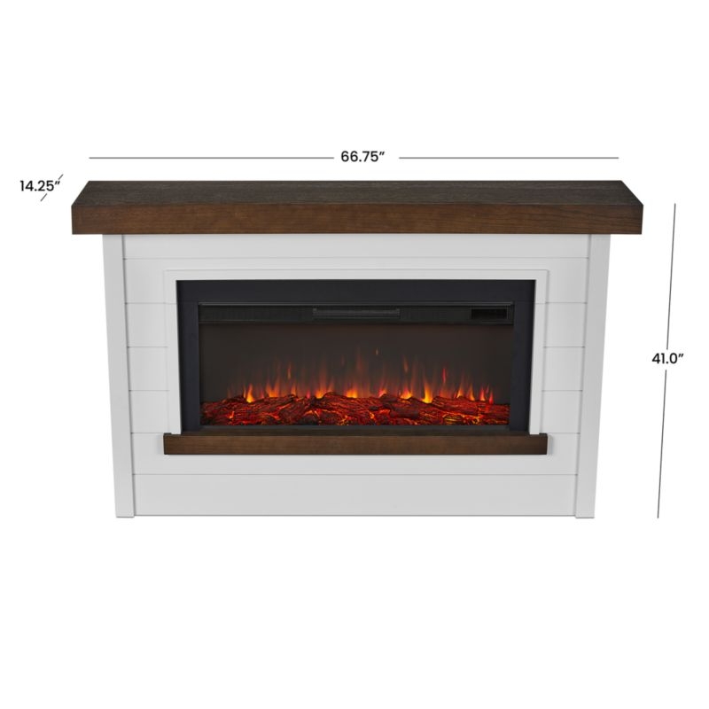Brynwood White and Brown Wood Electric Fireplace - Image 5