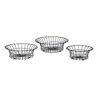 Round Iron Baskets - Set Of 3 - Black - Image 0