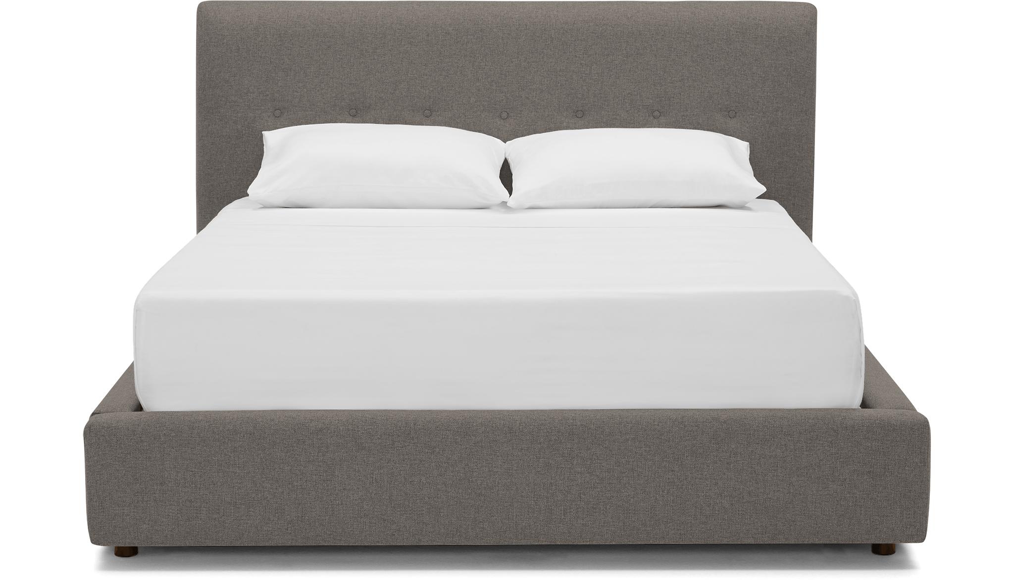 Gray Alvin Mid Century Modern Storage Bed - Cody Slate - Mocha - Cal King - Image 0