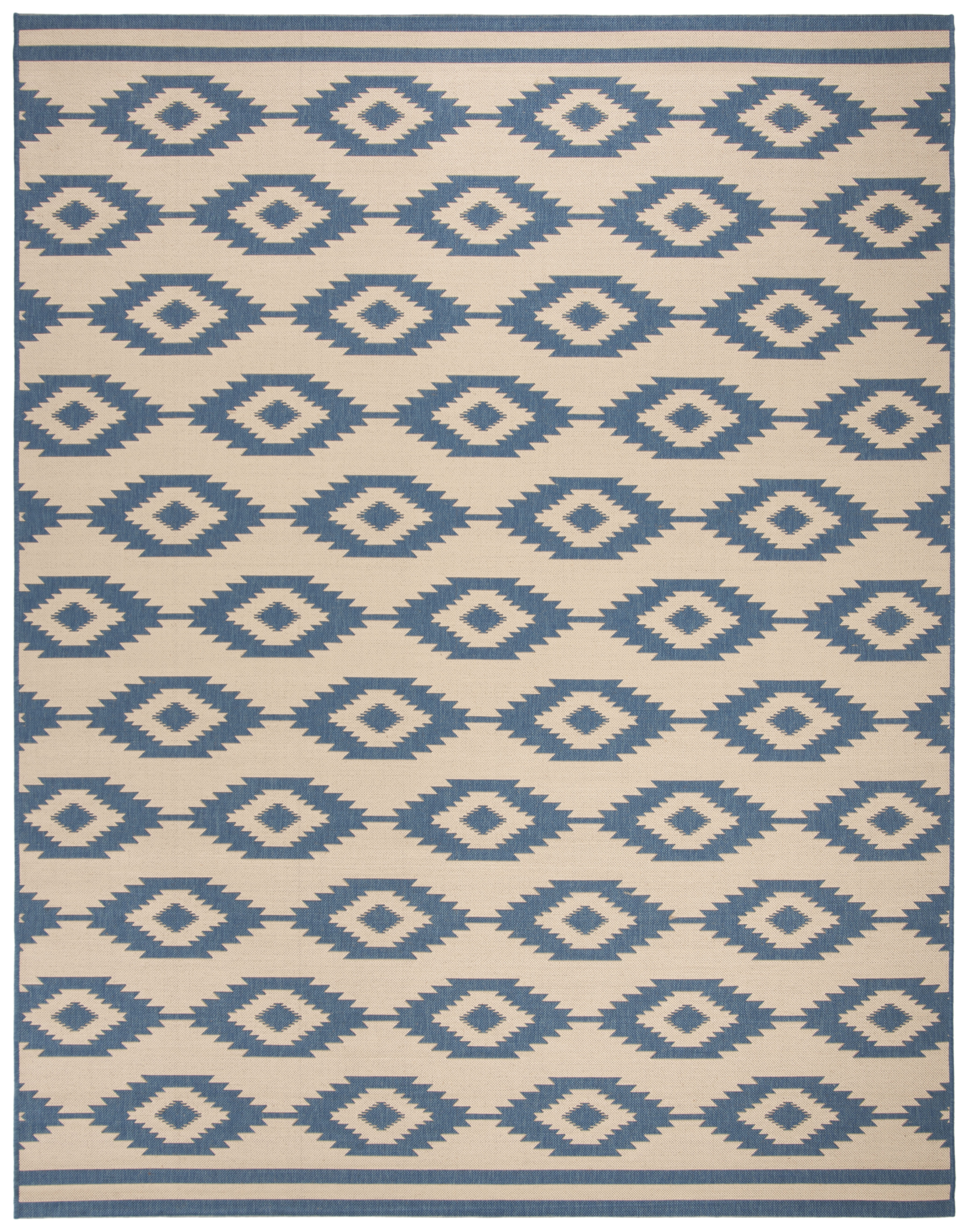 Arlo Home Indoor/Outdoor Woven Area Rug, LND171M, Blue/Cream,  9' X 12' - Image 0