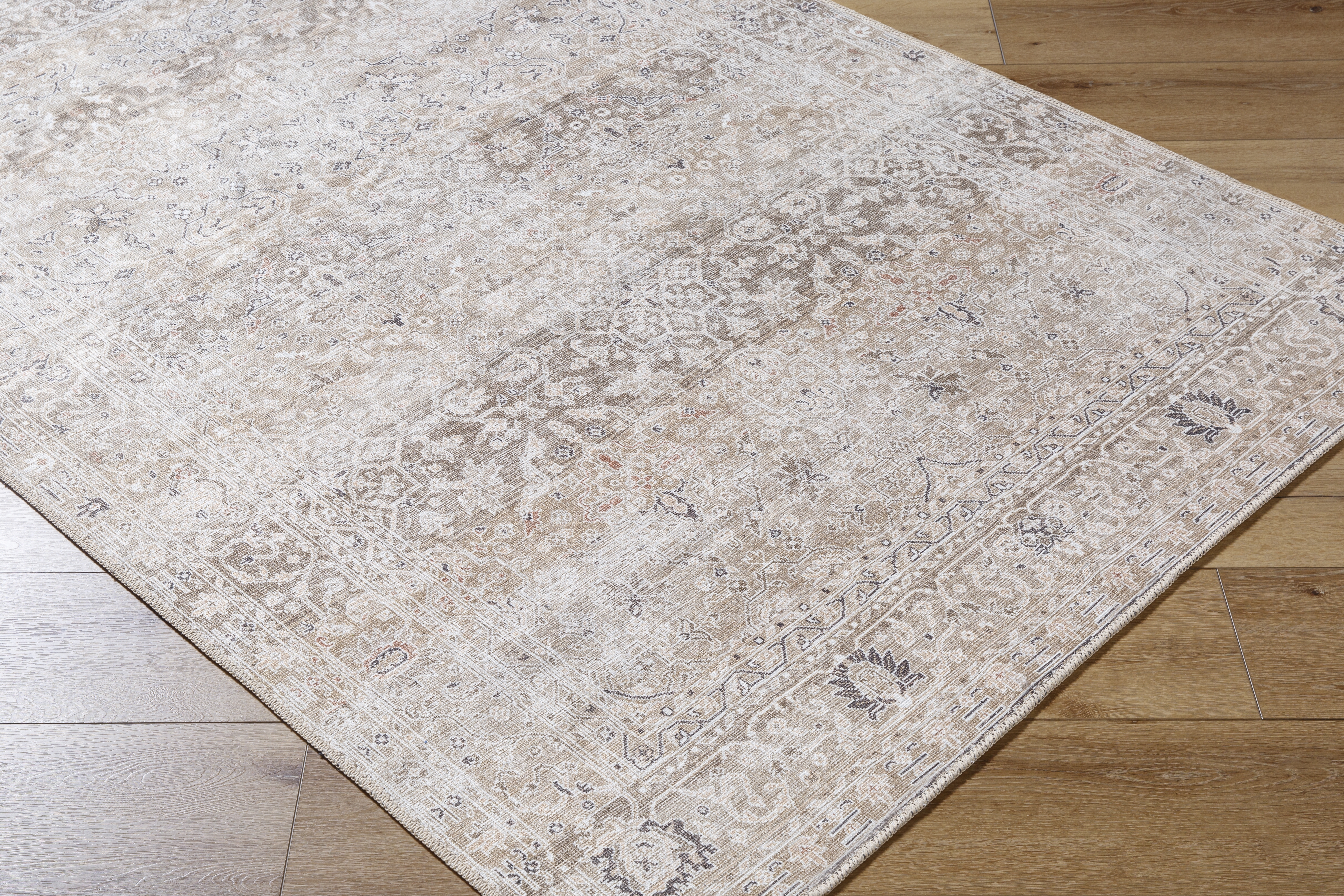 Rainier Beige Indoor 2'7" x 10' Machine Woven Rug - Image 5