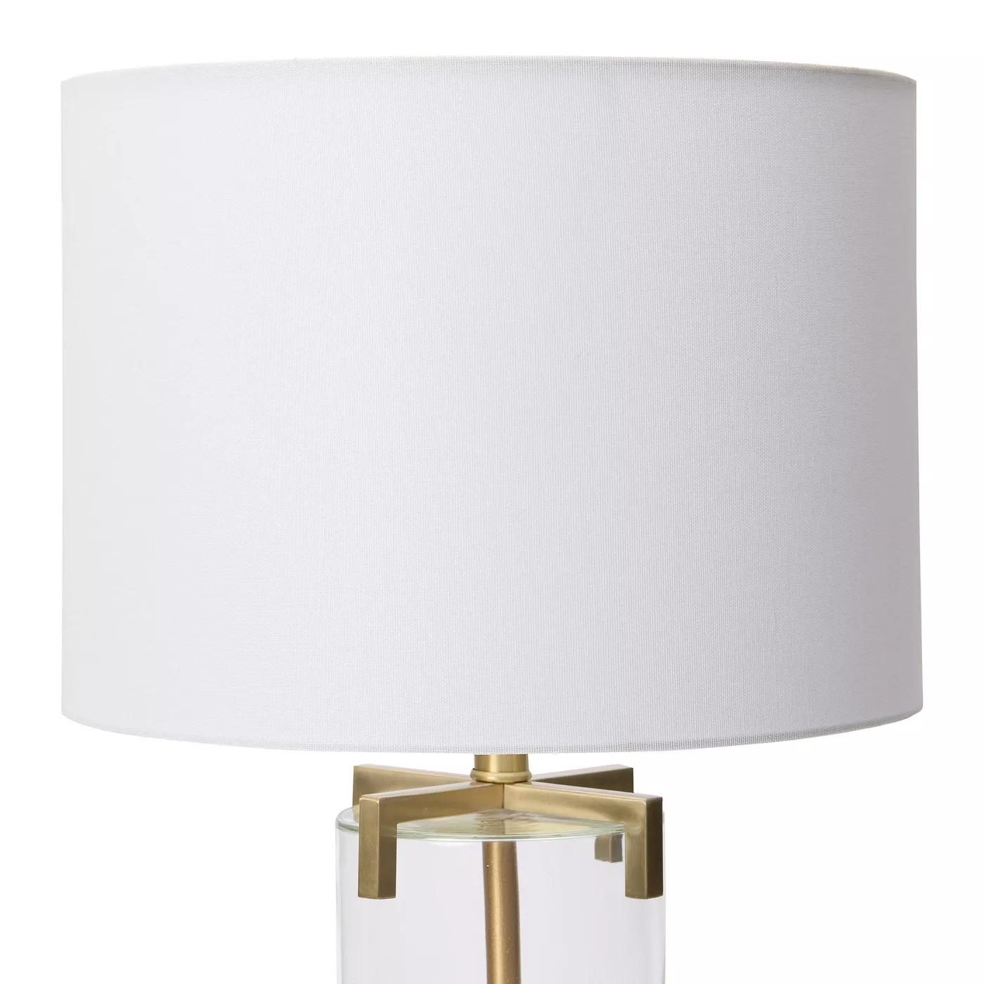 26.5" Brushed Gold & Glass Table Lamp - Image 1