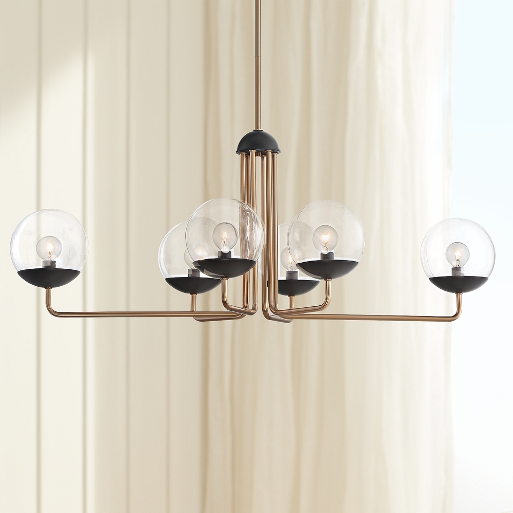 Outer Limits 39"W Bronze 6-Light Kitchen Island Light Chandelier - Style # 90P34 - Image 0
