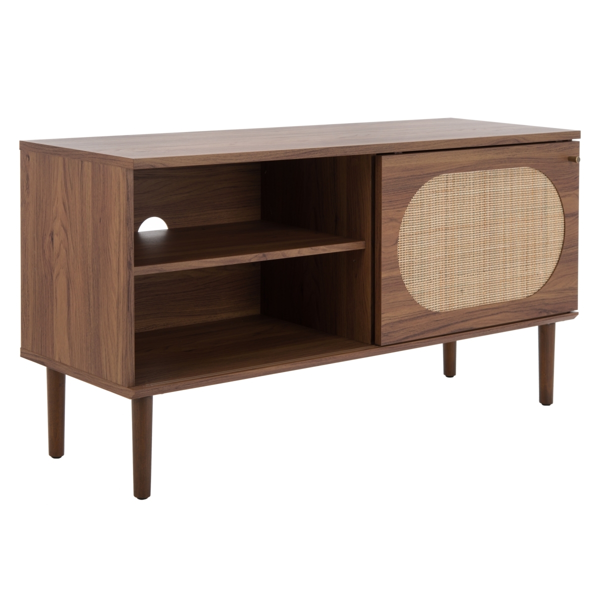 Claude 1 Door 2 Shelf Media Stand - Walnut / Natural - Safavieh - Image 7
