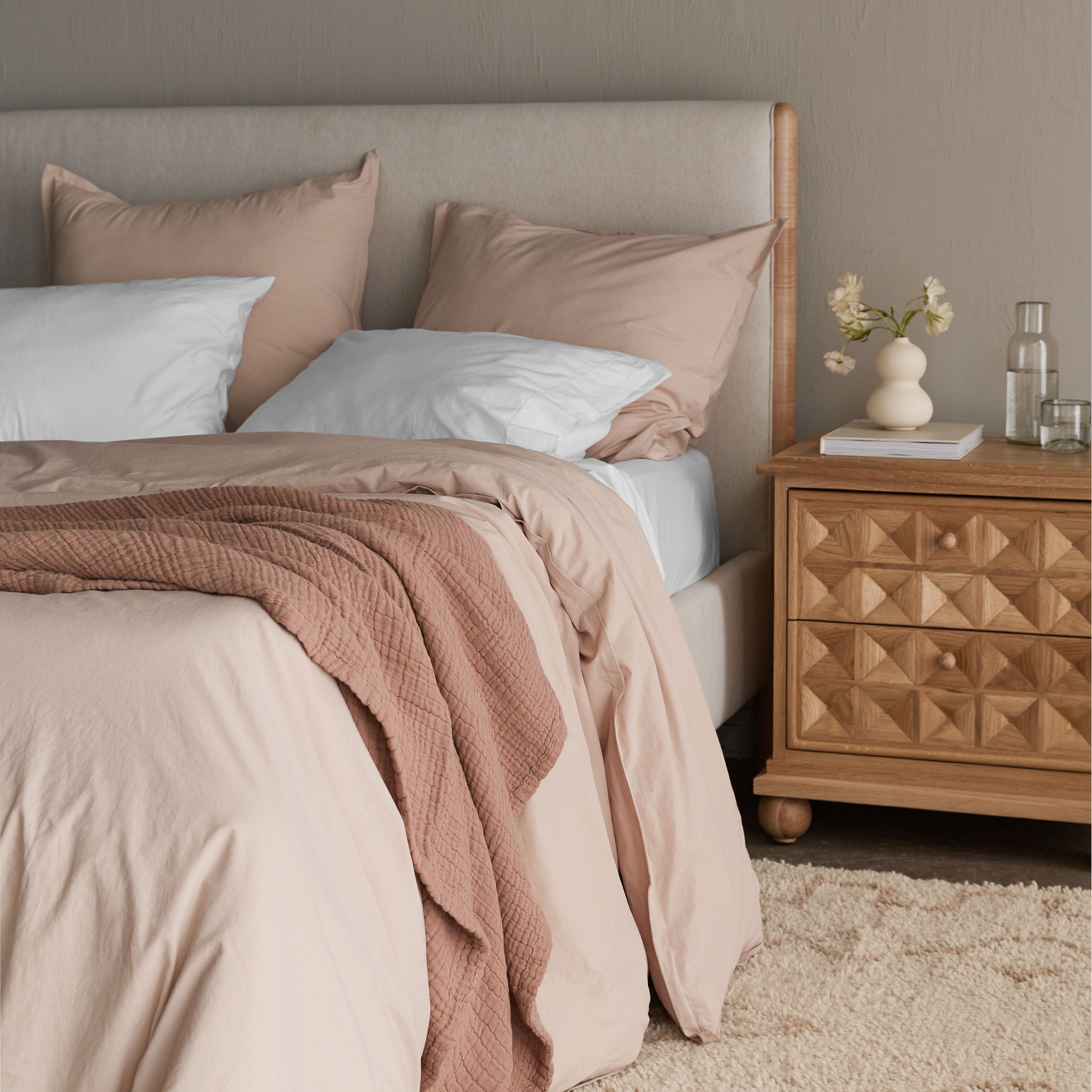 The Citizenry Organic Stonewashed Percale Euro Shams | Blush - Image 6