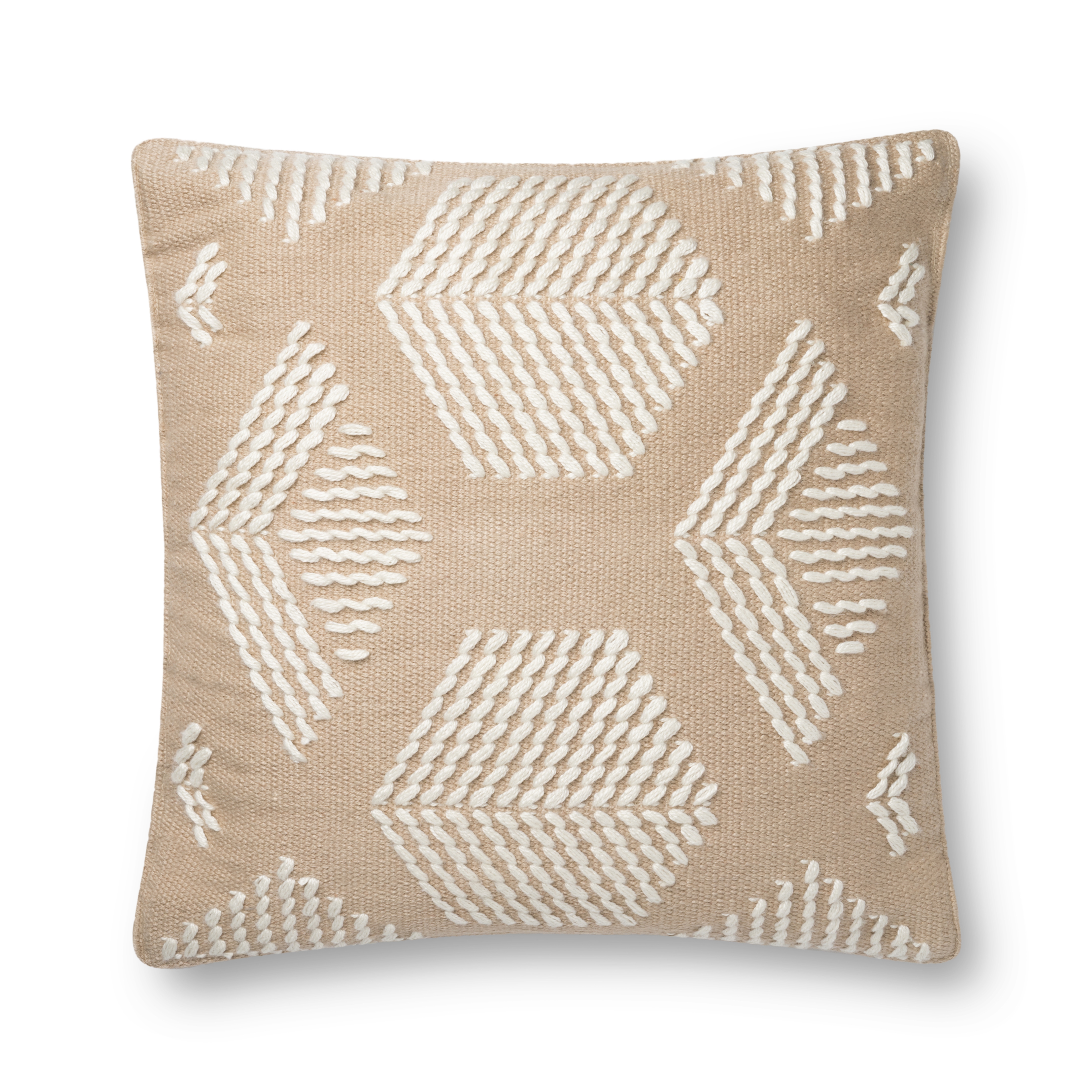 Magnolia Home by Joanna Gaines x Loloi Pillows P1120 Sand / Ivory 22" x 22" Cover Only - Image 0