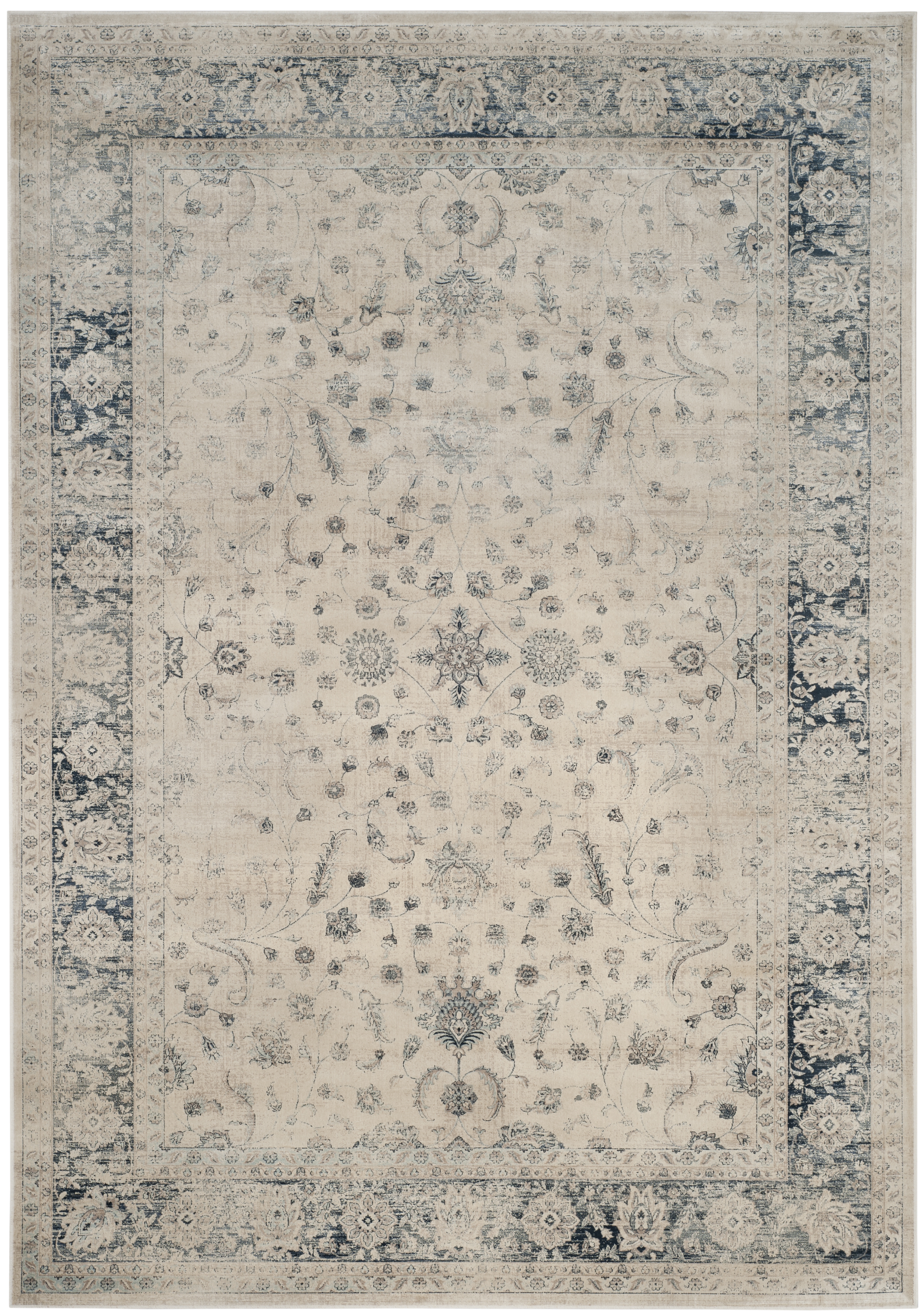 Arlo Home Woven Area Rug, VTG120-7440, Stone/Blue,  8' X 11' 2" - Image 0
