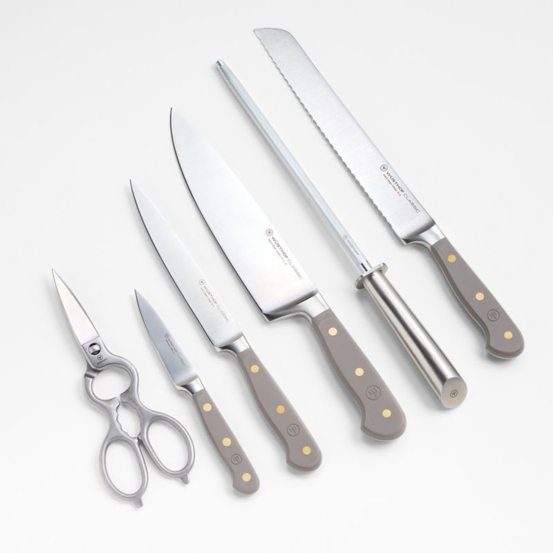 Wusthof ® Classic Color Velvet Oyster Grey 7-Piece Knife Block Set - Image 1