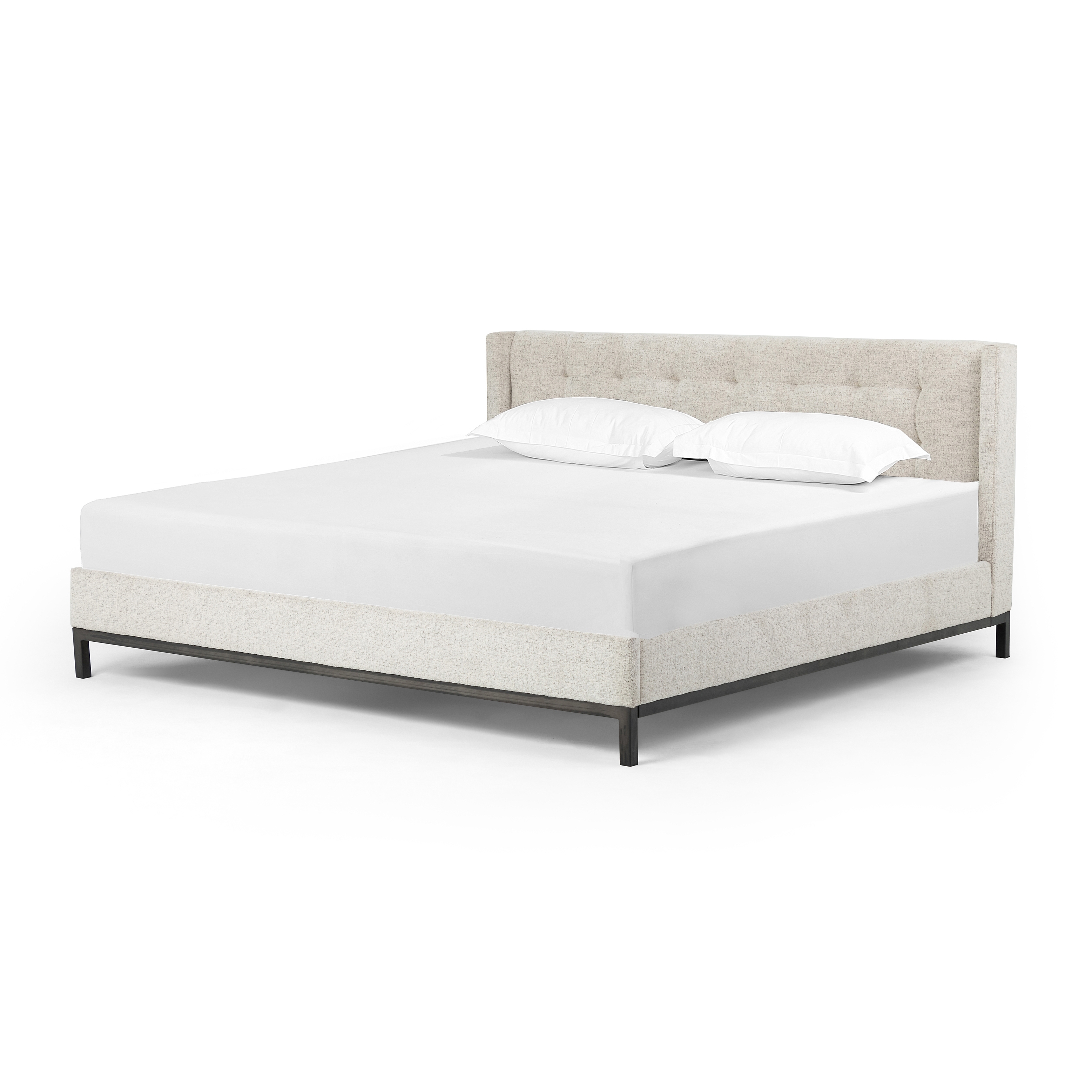 Newhall Bed-Plushtone Linen-King - Image 0