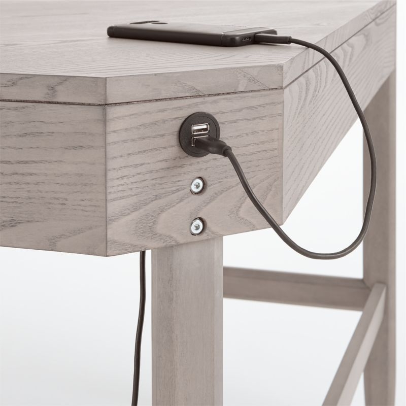 Tate Stone Corner Desk with Outlet - Image 3