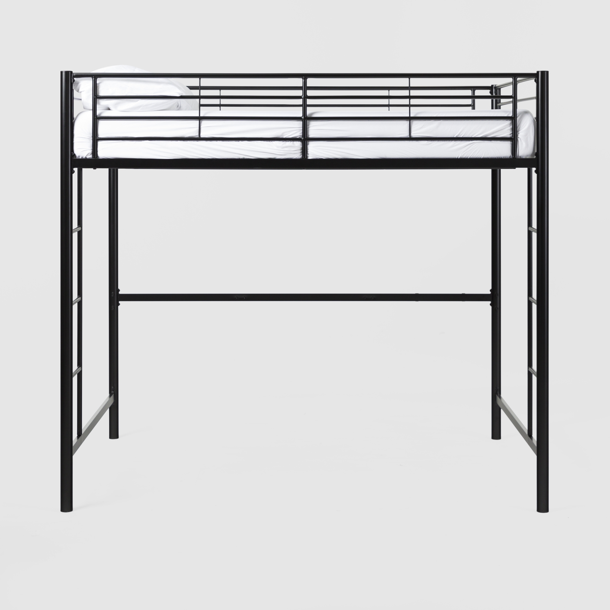 Premium Metal Full Size Loft Bed - Black - Image 4