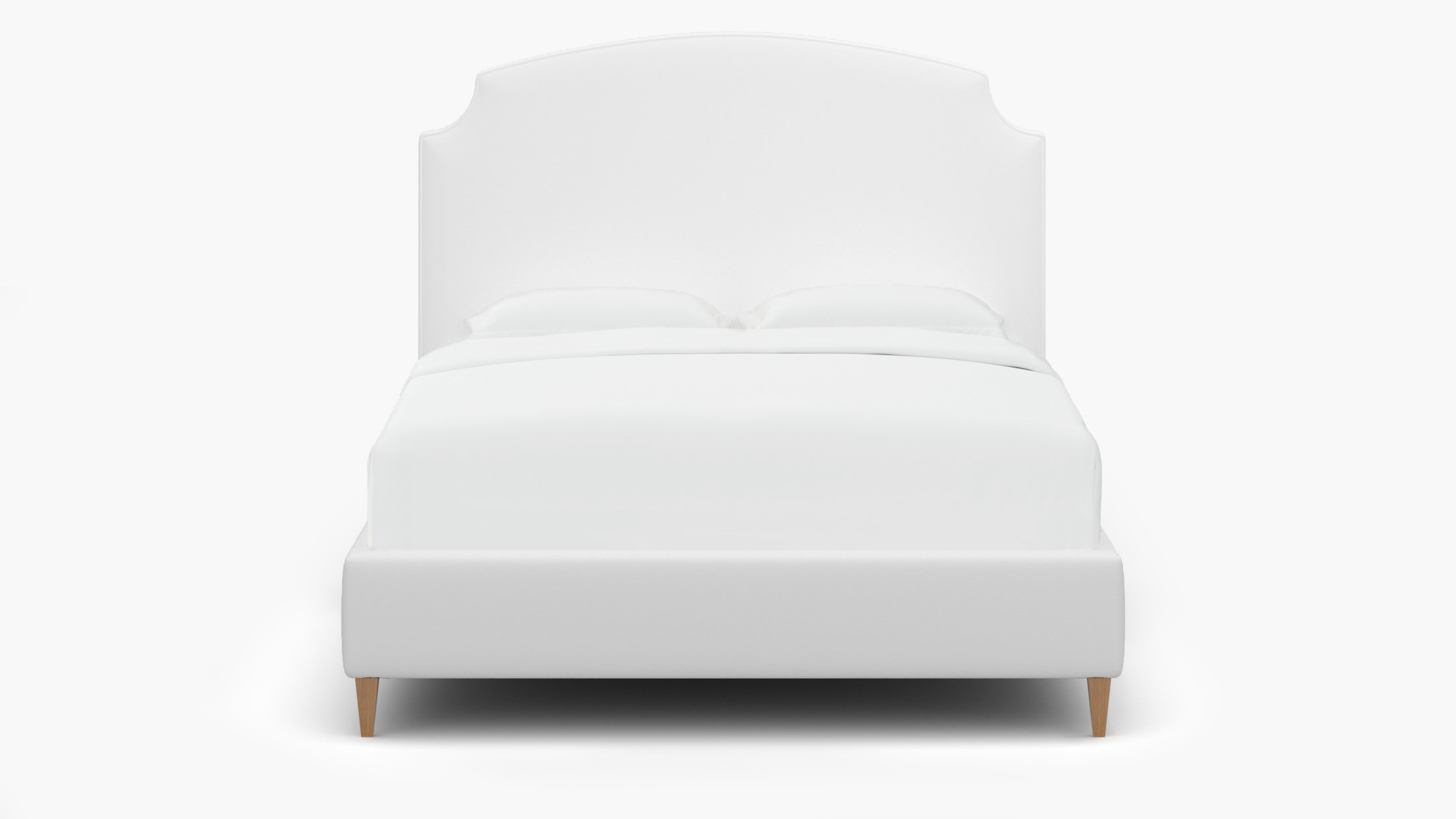 Cove Bed, White Twill, Natural Square Tapered Leg, Twin - Image 0