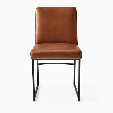 Range Side Chair, Sierra Leather, Black, Dark Bronze - Image 2