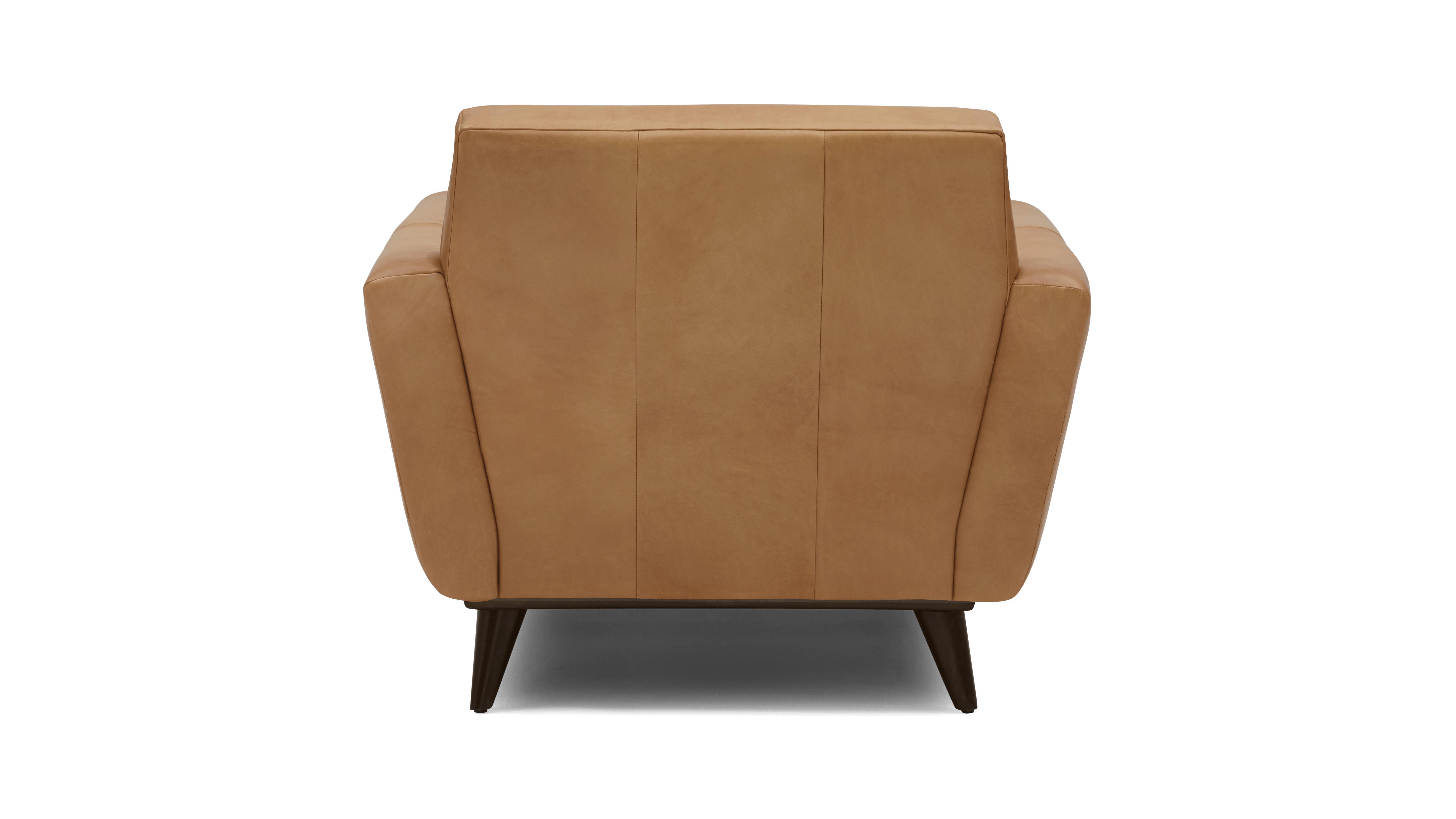 Brown Hughes Mid Century Modern Leather Chair - Santiago Camel - Mocha - Image 4