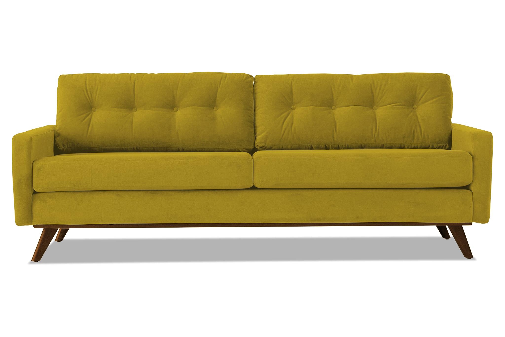 Yellow Hopson Mid Century Modern Sofa - Bloke Goldenrod - Mocha - Image 0