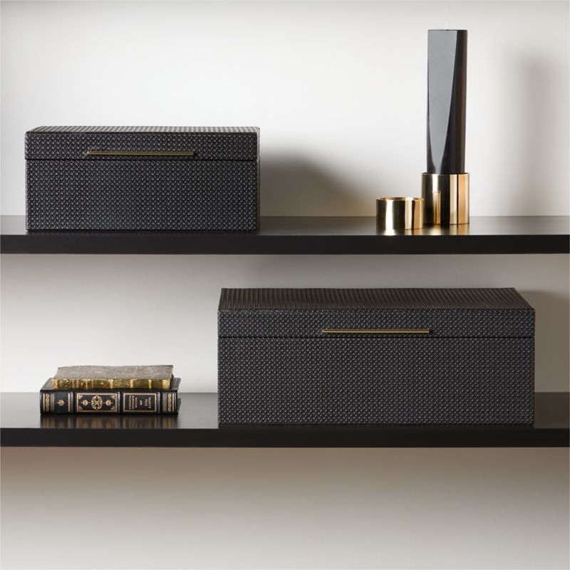 Marcus Black Leather Storage Box Small - Image 1