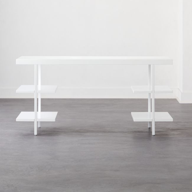 Stairway Modular Desk with Shelves White - Image 0