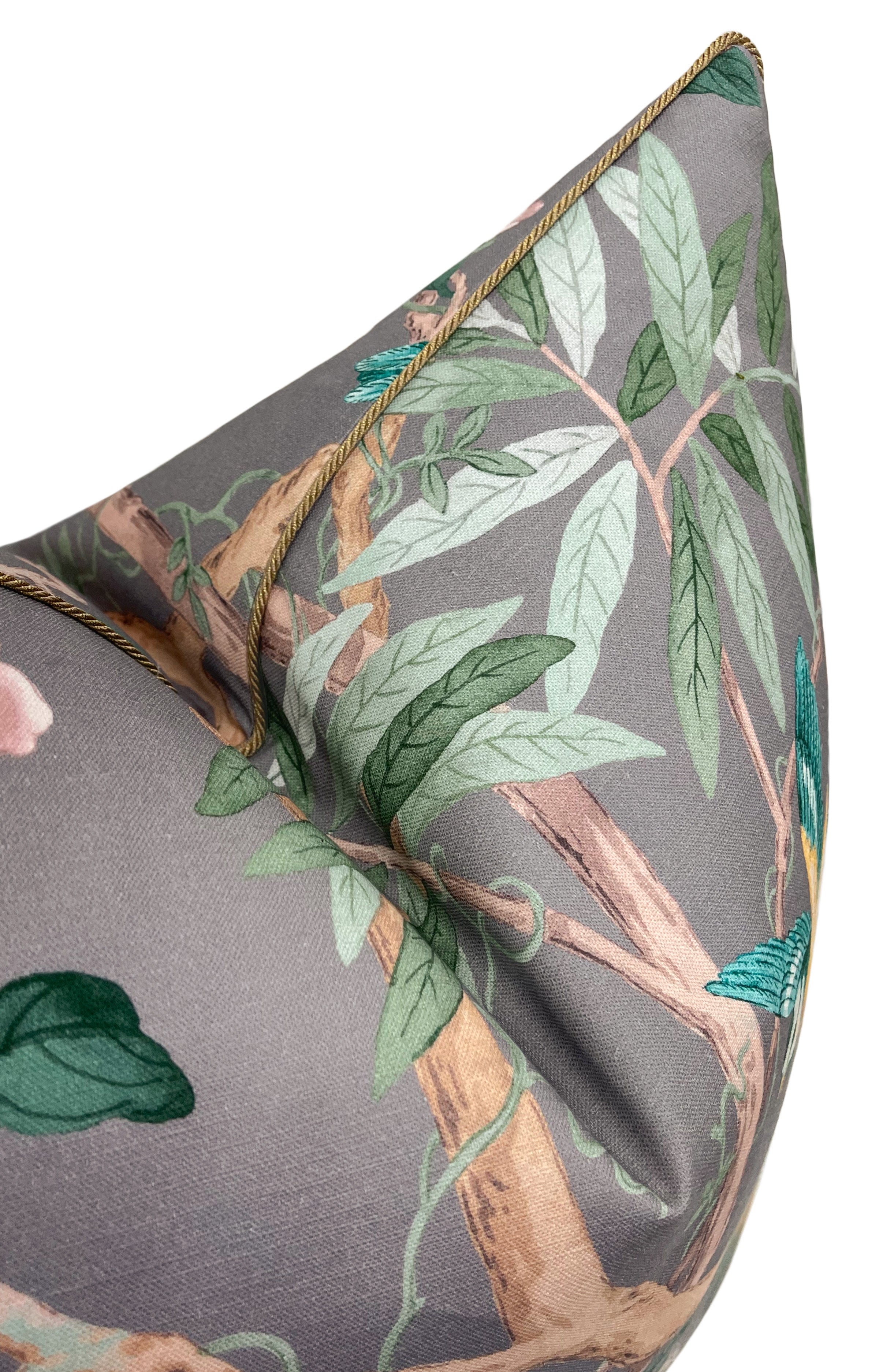 IMPERIAL GARDEN // GRIS WITH BRASS CORDING - BY THE YARD - Image 2