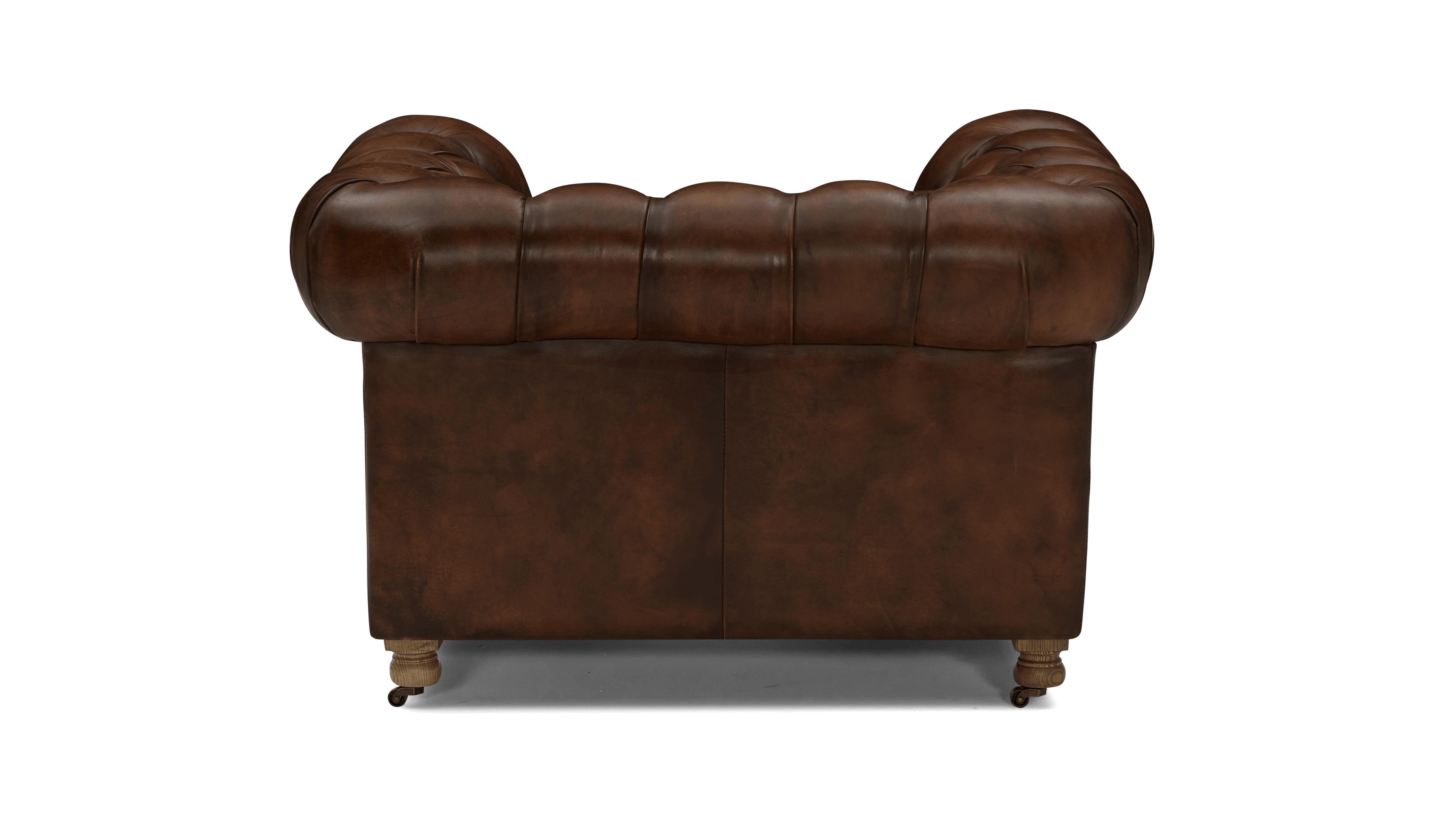 Liam Chesterfield Leather Chair - Palermo Coffee - Brown - Image 4
