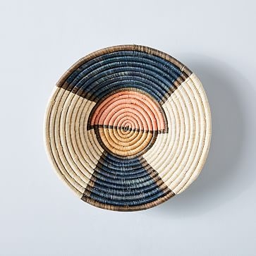 Woven Colorblocked Wall Basket, Medium - Image 0