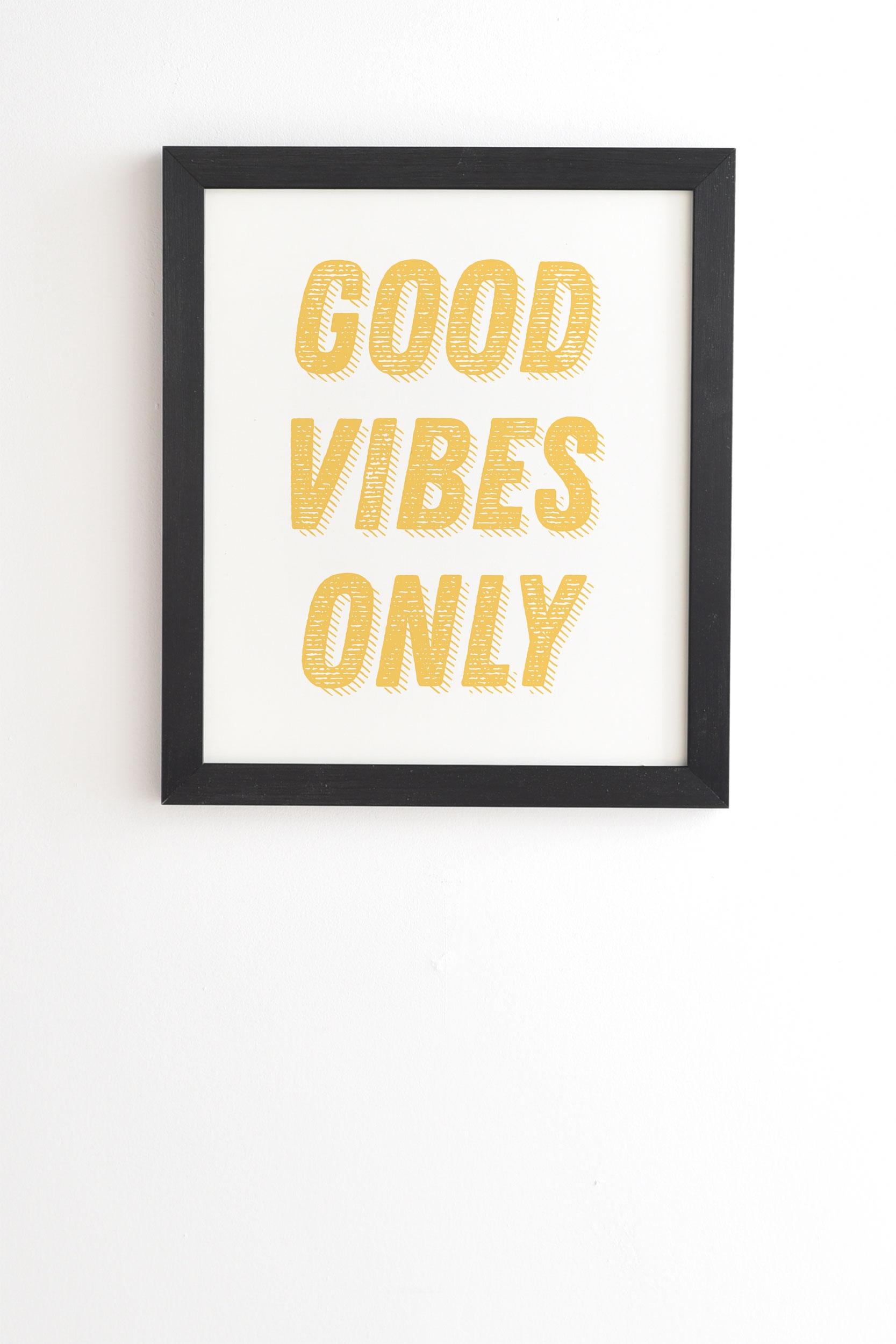 Good Vibes Only Bold Typograph by June Journal - Framed Wall Art Basic Black 8" x 9.5" - Image 0