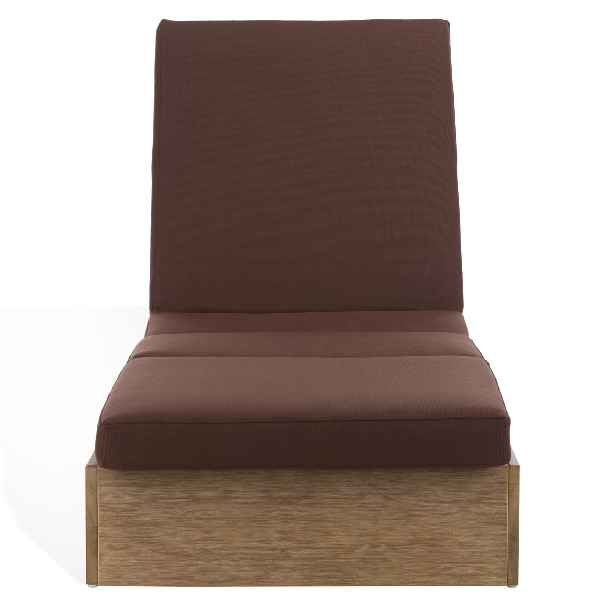 Vincent Wood Chaise Lounge Chair - Natural/Dark Brown - Image 0
