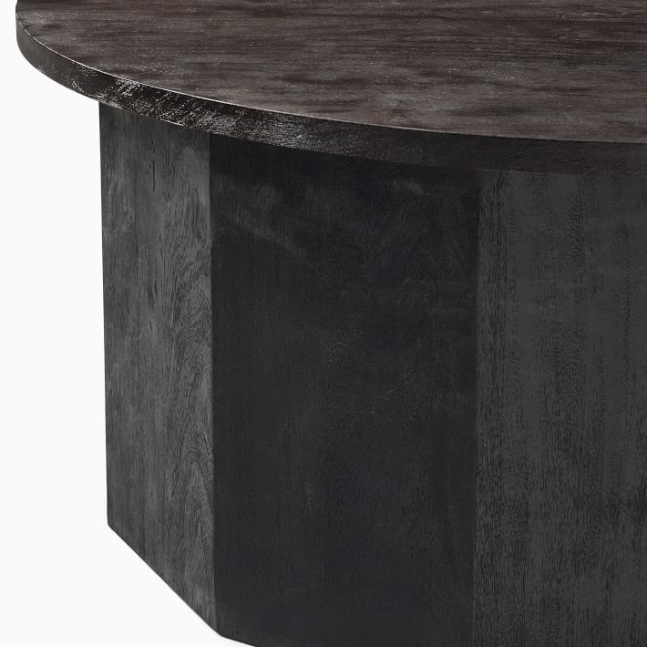 WE Exton Collection Faceted Coffee Table, Coffee Bean/Blackened Oak, Round 41" - Image 4